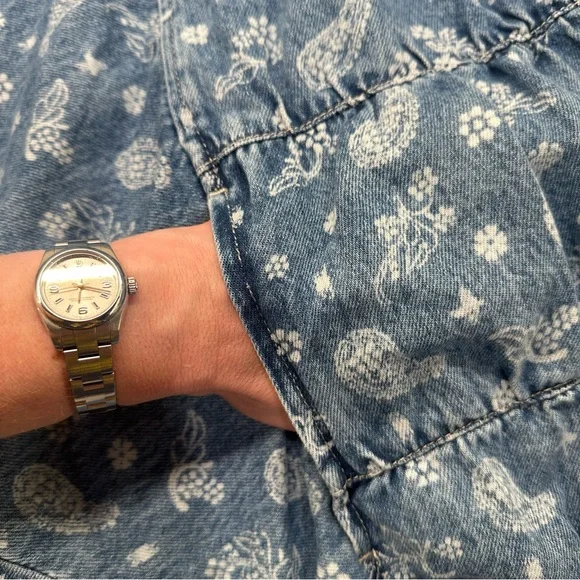 We The Free Blue Layla Denim Jacket Size: Large - Picture 12 of 15